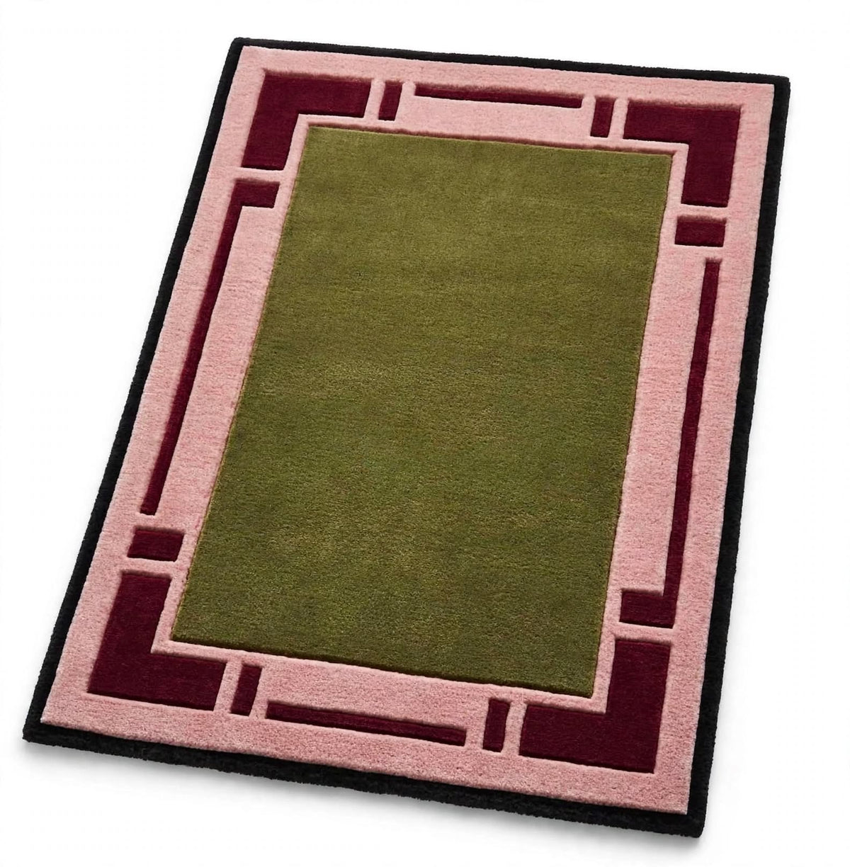 Field Green Hand Tufted Indian Wool Rug