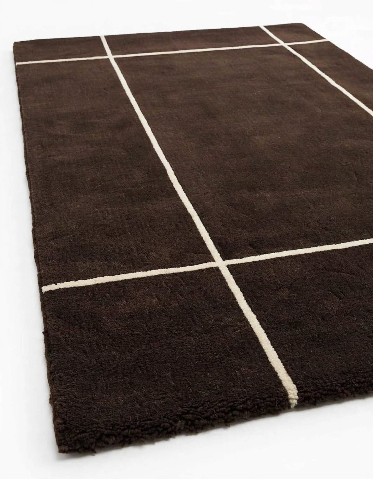 Mist Dark Brown Hand Tufted Indian Wool Rug
