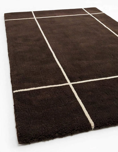 Mist Dark Brown Hand Tufted Indian Wool Rug