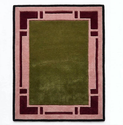 Field Green Hand Tufted Indian Wool Rug