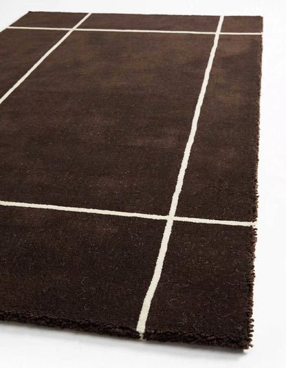 Mist Dark Brown Hand Tufted Indian Wool Rug
