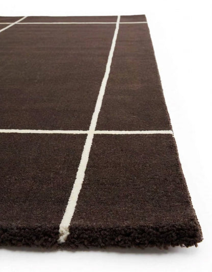 Mist Dark Brown Hand Tufted Indian Wool Rug