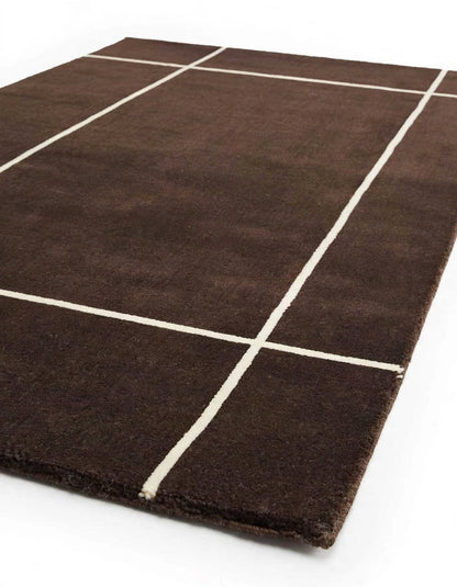 Mist Dark Brown Hand Tufted Indian Wool Rug