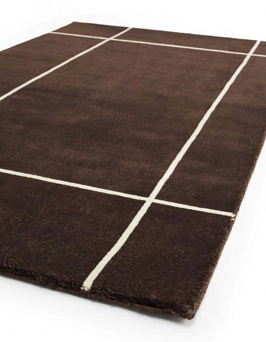Mist Dark Brown Hand Tufted Indian Wool Rug