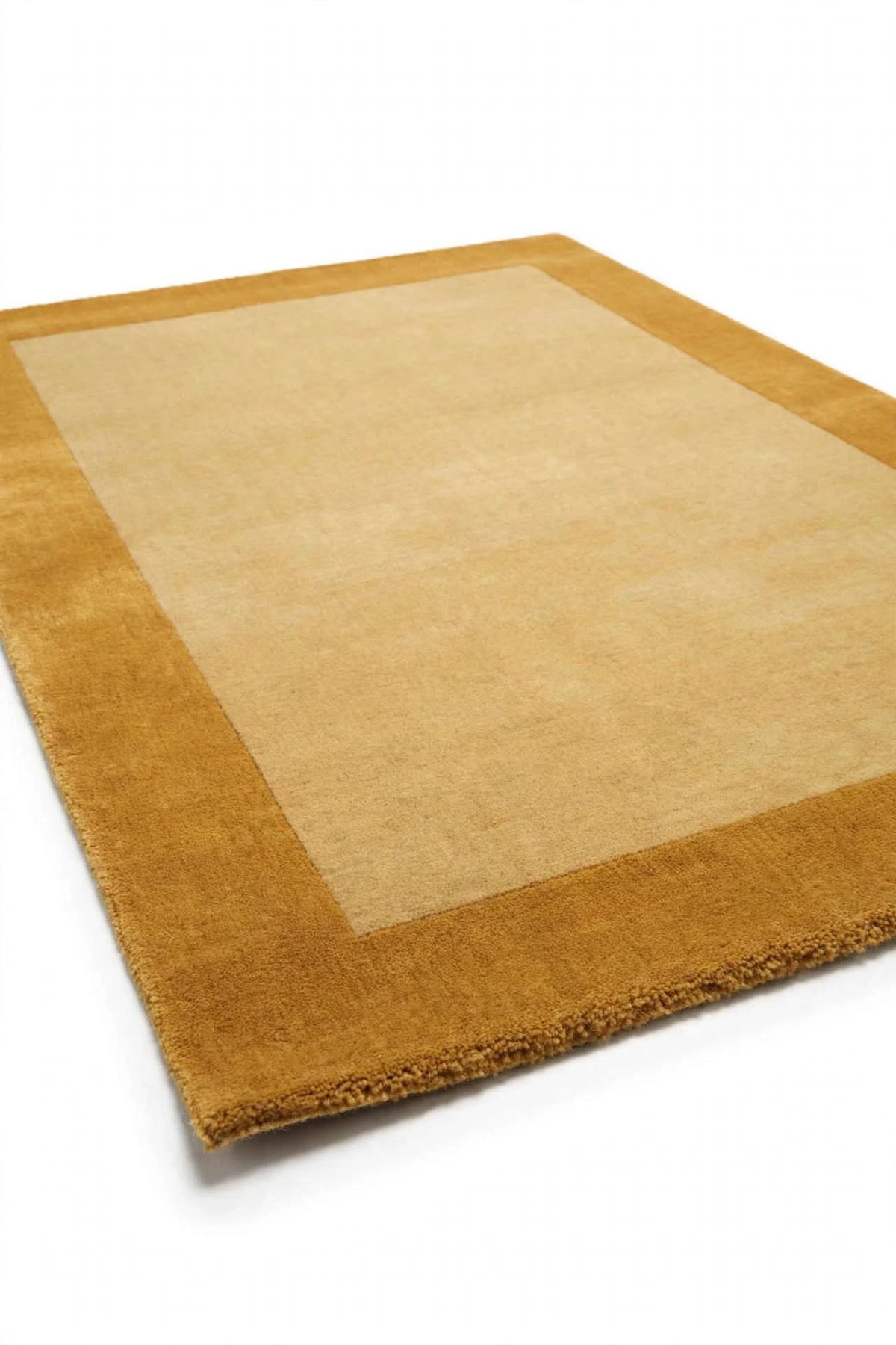 Yellow Border Hand Tufted Indian Wool Rug