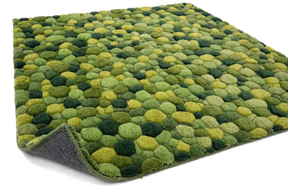 Moss Green Hand Tufted Wool Rug
