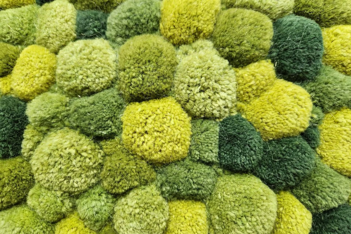 Moss Green Hand Tufted Wool Rug