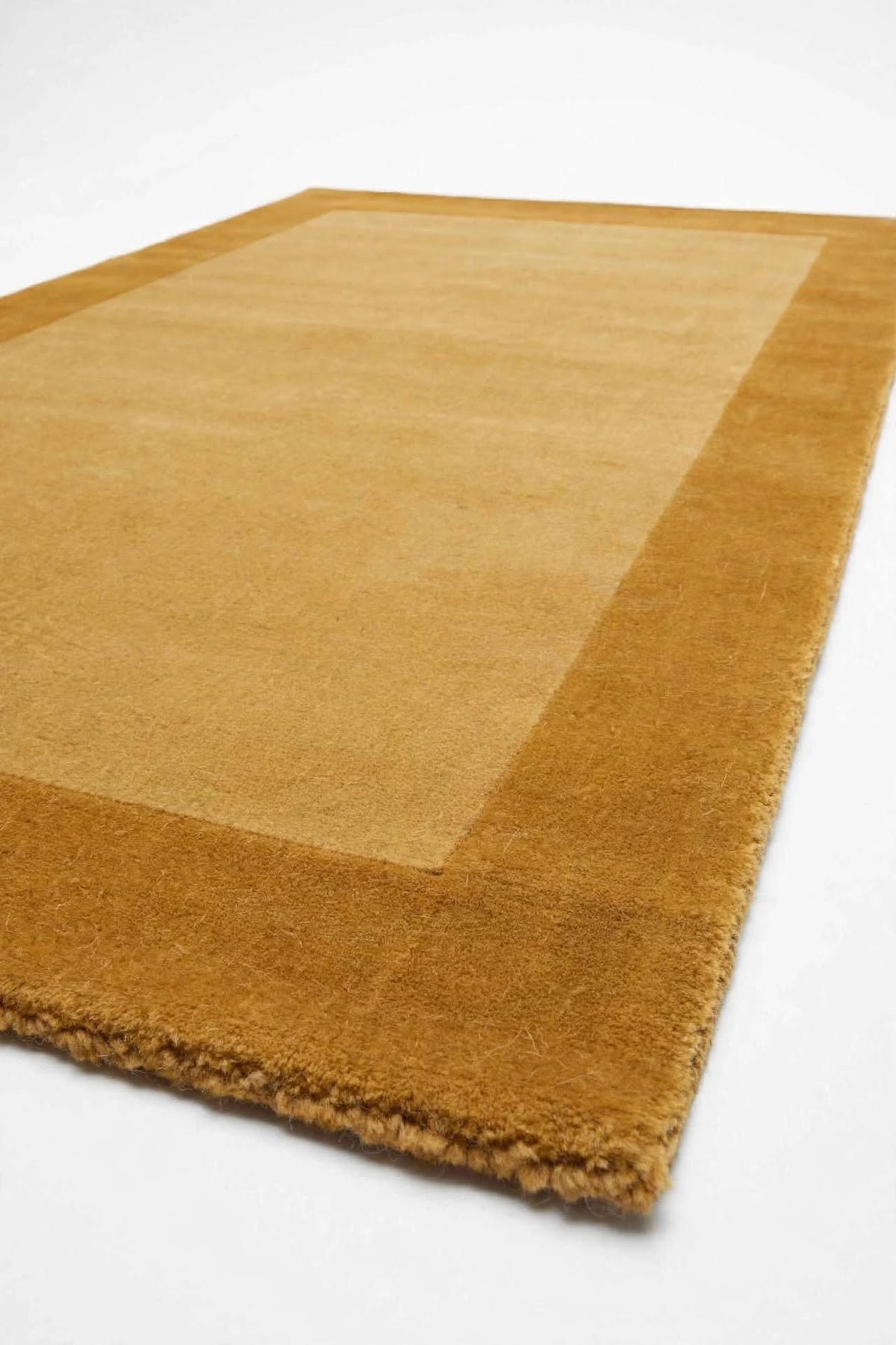 Yellow Border Hand Tufted Indian Wool Rug