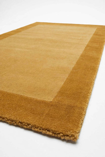 Yellow Border Hand Tufted Indian Wool Rug