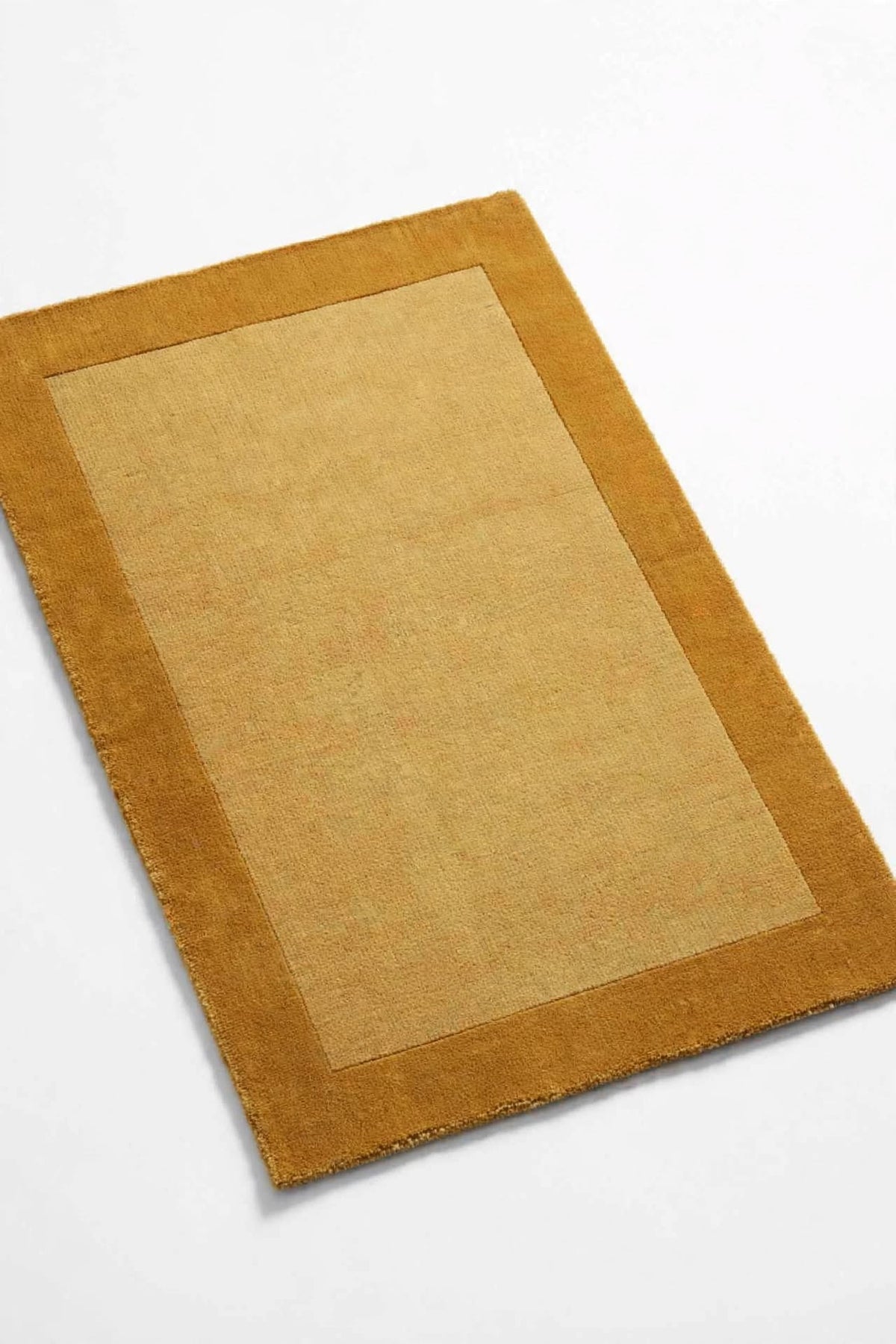 Yellow Border Hand Tufted Indian Wool Rug