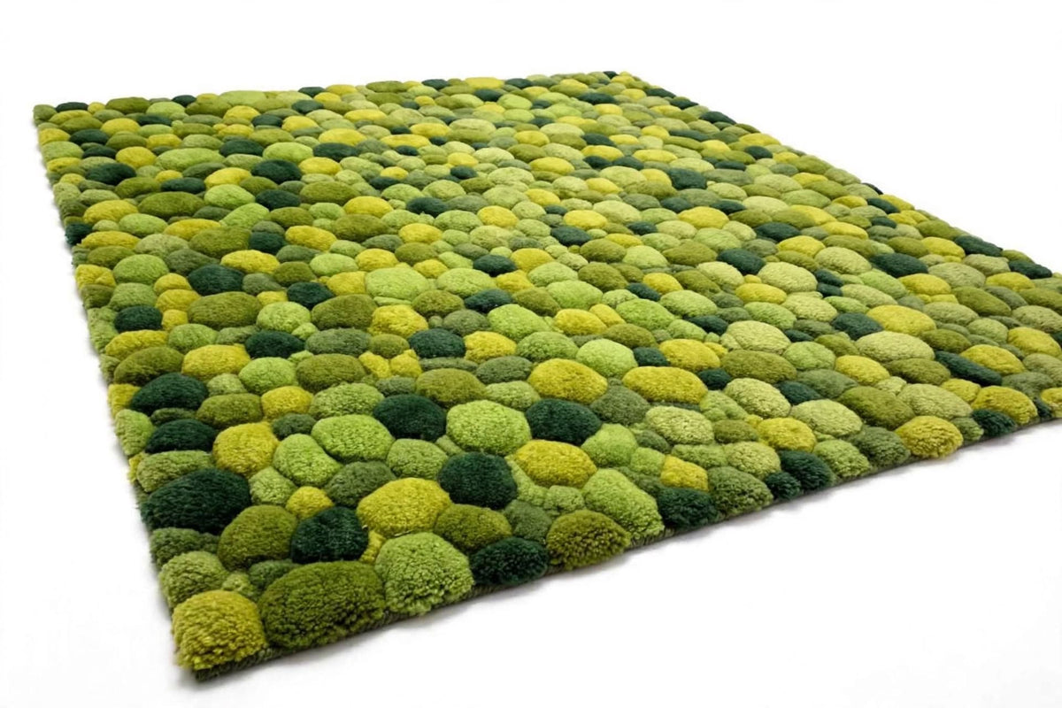 Moss Green Hand Tufted Wool Rug