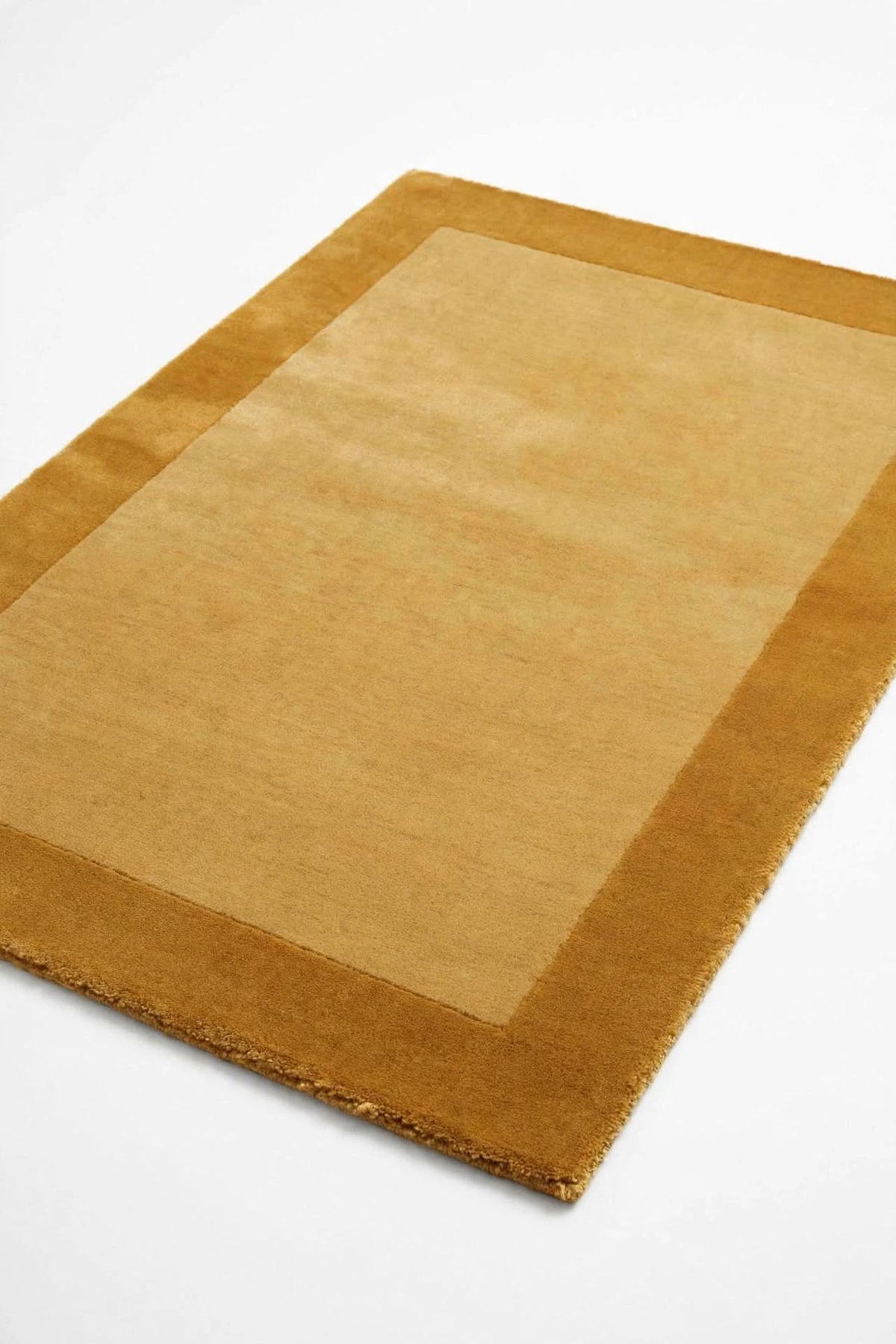 Yellow Border Hand Tufted Indian Wool Rug