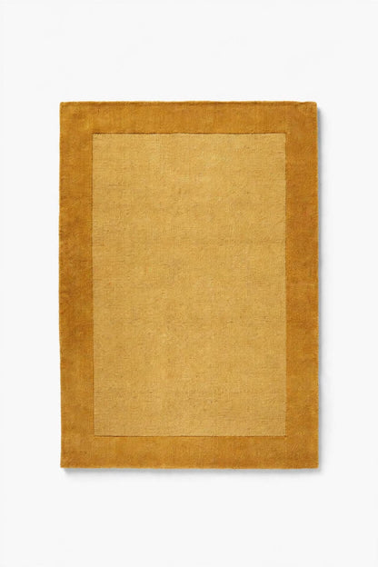 Yellow Border Hand Tufted Indian Wool Rug