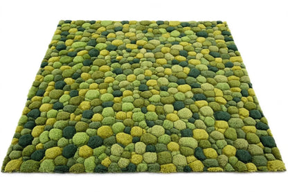 Moss Green Hand Tufted Wool Rug