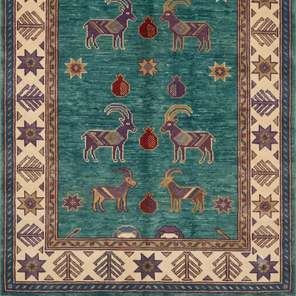 Lion Hand Knotted Wool Runner Rug