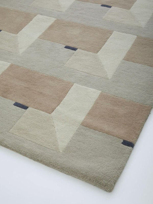 close-up view of Ivory hand-tufted wool carpet