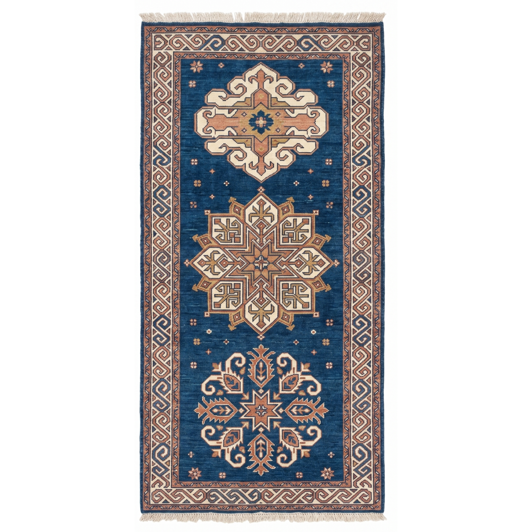 Mandala Hand Knotted Wool Runner Rug