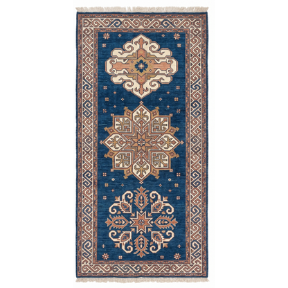 Mandala Hand Knotted Wool Runner Rug