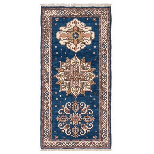 Mandala Hand Knotted Wool Runner Rug
