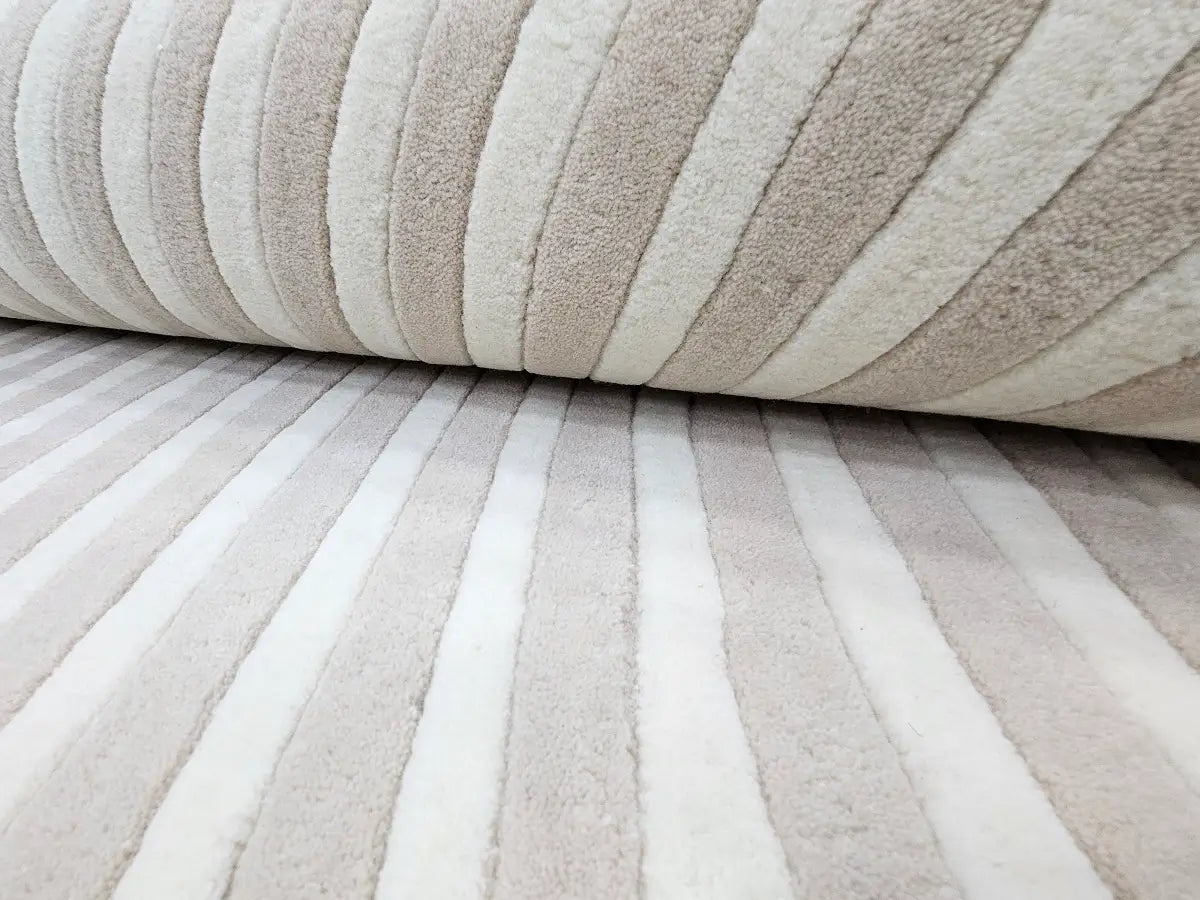 close view of Sequined grey wool rug