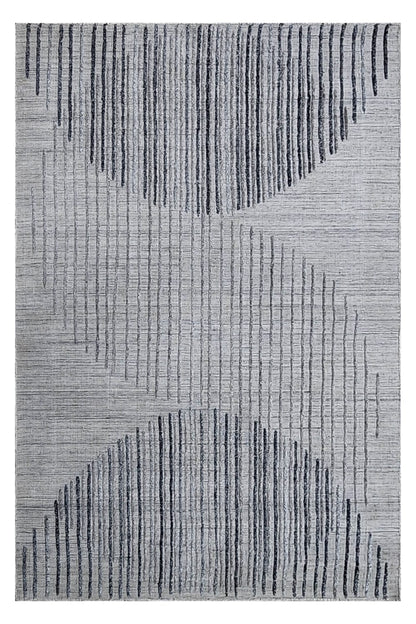 Swirlstone grey flat wave area rug