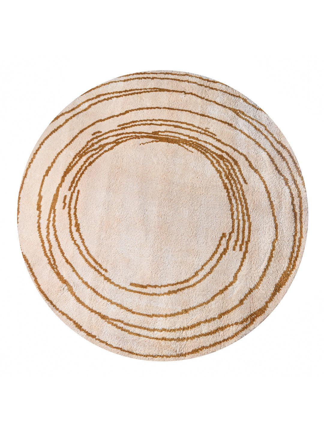 Astre Whirl Hand Knotted Round Wool Rug