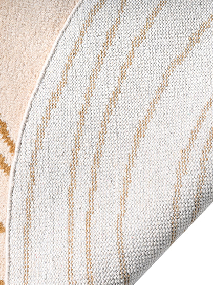 Astre Whirl Hand Knotted Round Wool Rug
