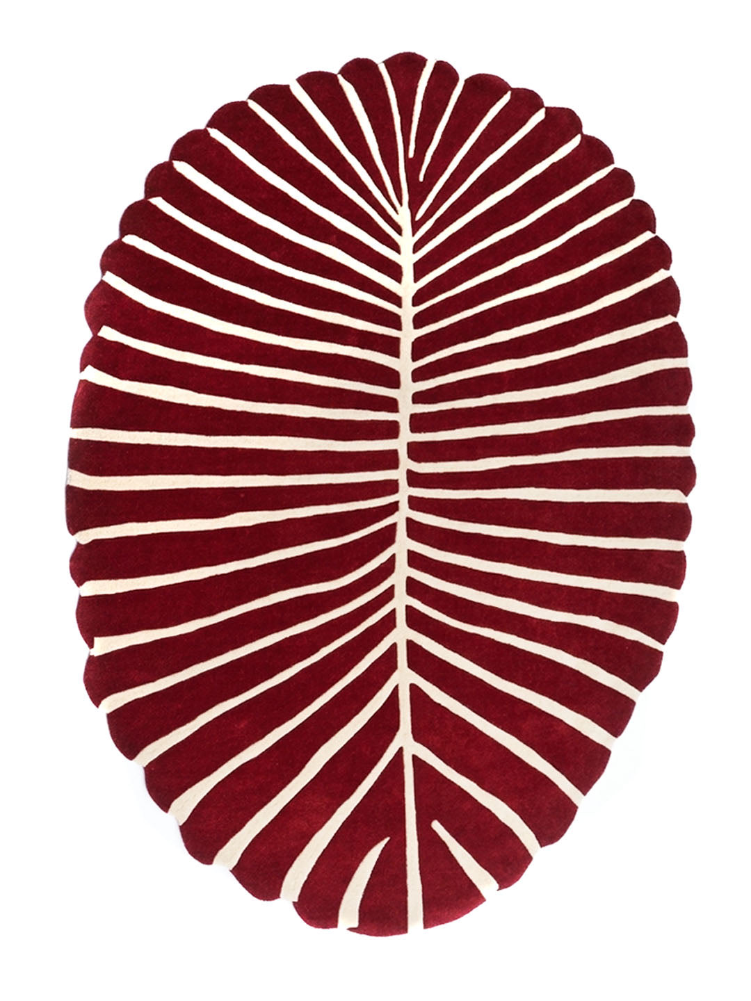 Crimson Leaf Hand Tufted Wool Rug