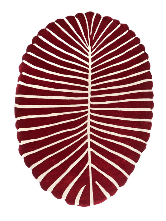 Crimson Leaf Hand Tufted Wool Rug