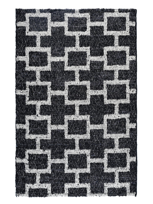 Huula Black Hand Woven Jute Rug