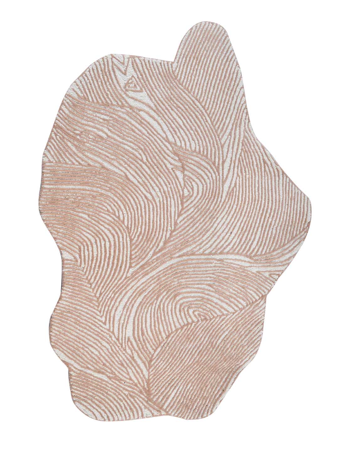 Hi-Low Hand Tufted Shaped Wool Rug