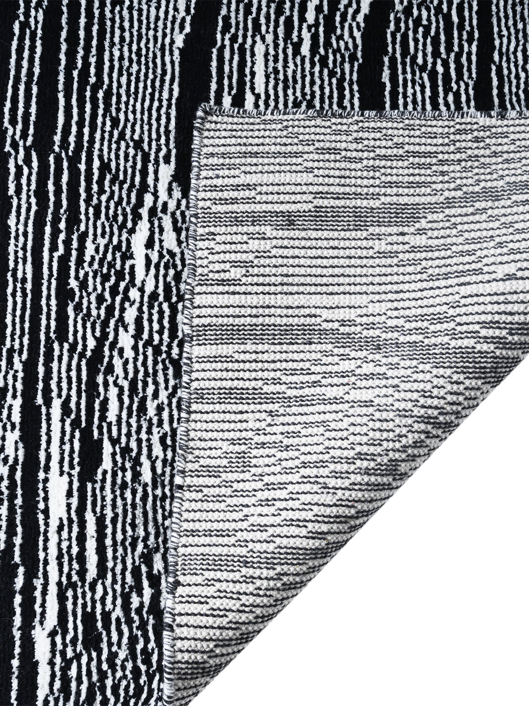 Wave Black Hand Knotted Wool Rug