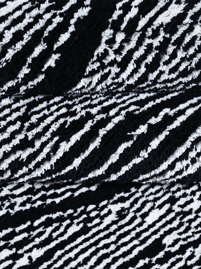 Wave Black Hand Knotted Wool Rug