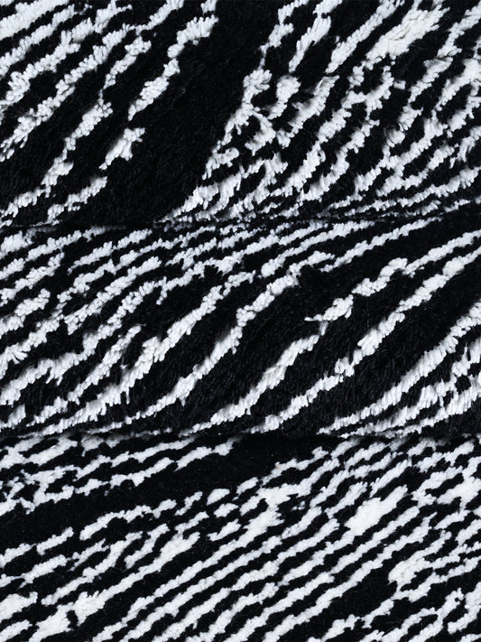 Wave Black Hand Knotted Wool Rug