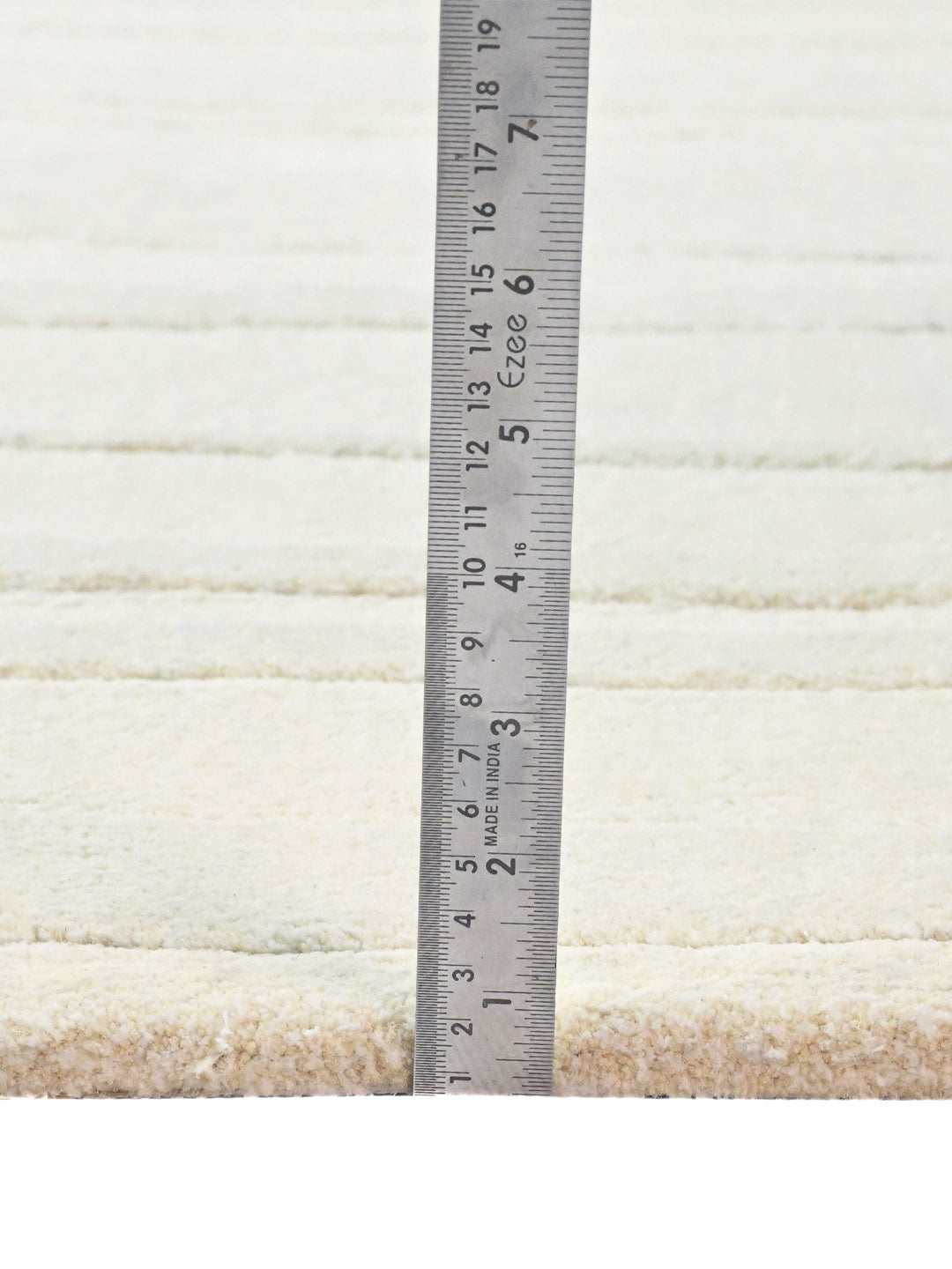 Botic White Minimalist Hand Tufted Wool & Silk Rug
