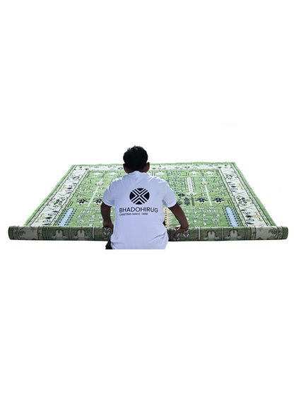 Garden Green Hand Knotted Wool Rug