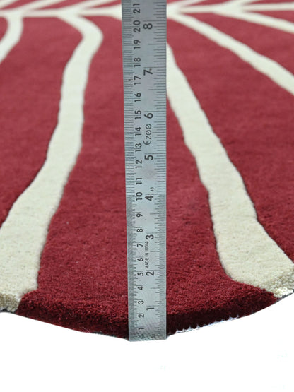 Crimson Leaf Hand Tufted Wool Rug