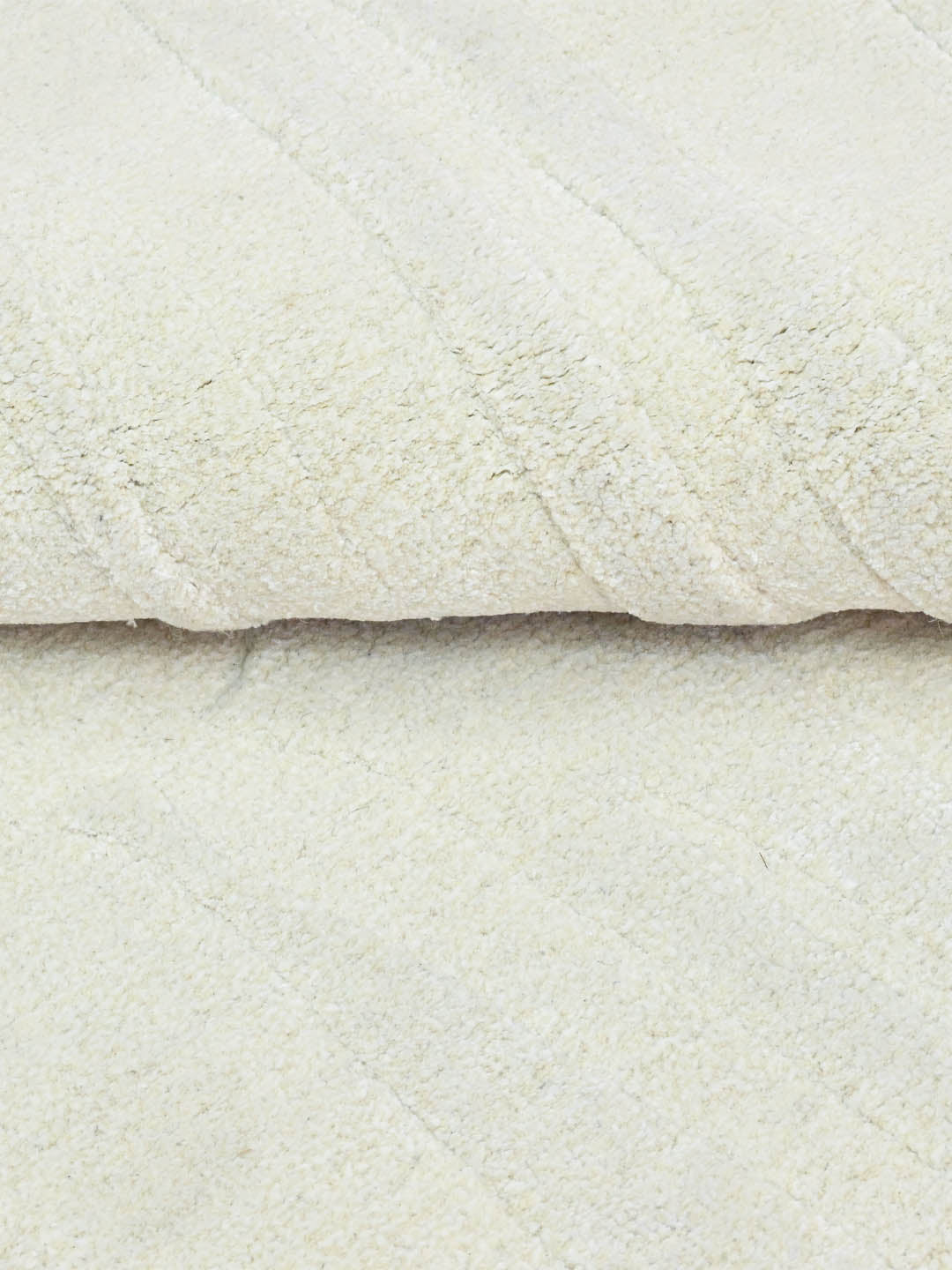 Botic White Minimalist Hand Tufted Wool & Silk Rug