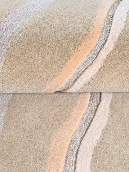 Ochre Line Hand Tufted Wool Rug