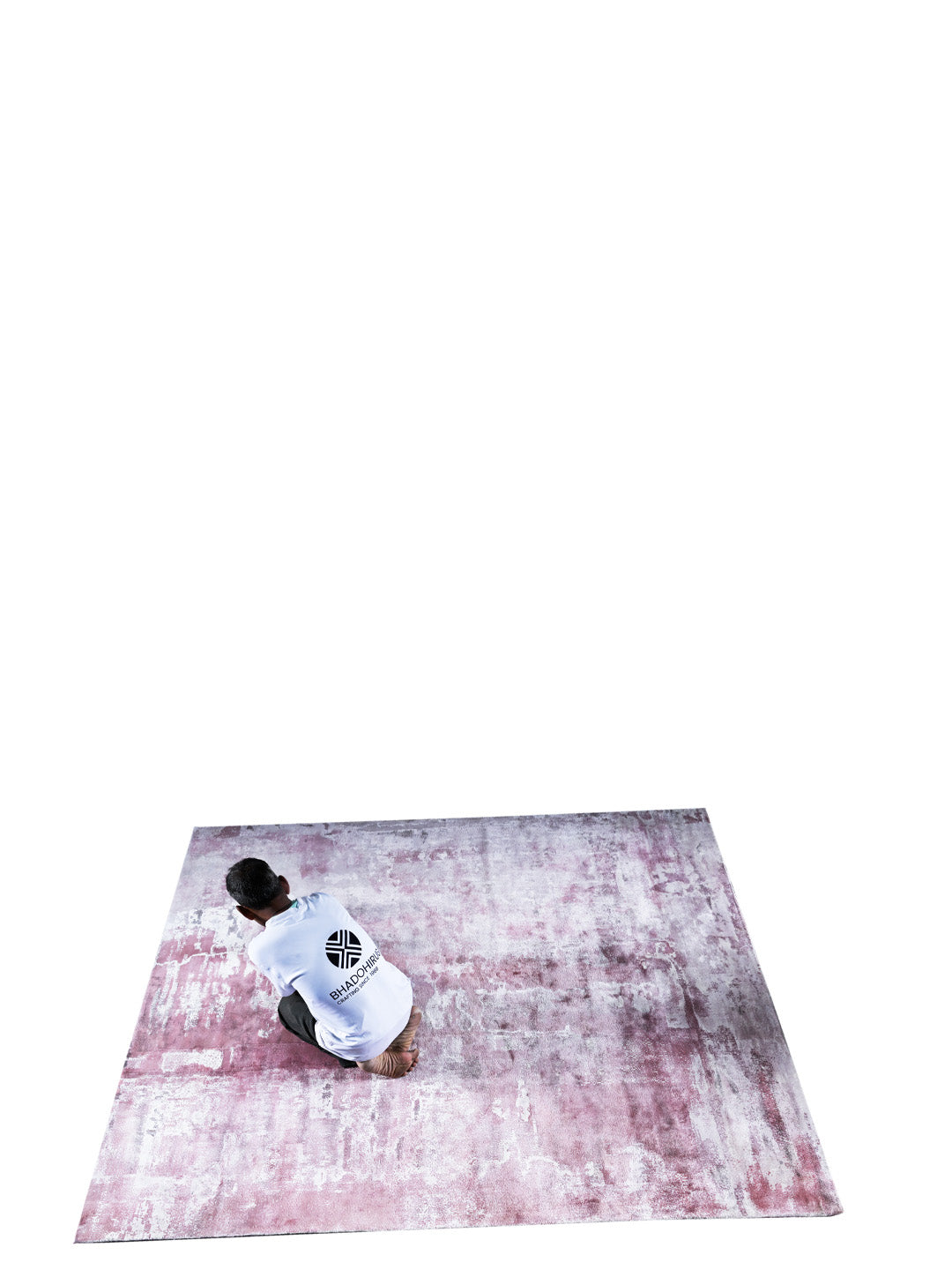 Eatsby Blush Pink Abstract Hand Tufted Viscose Rug