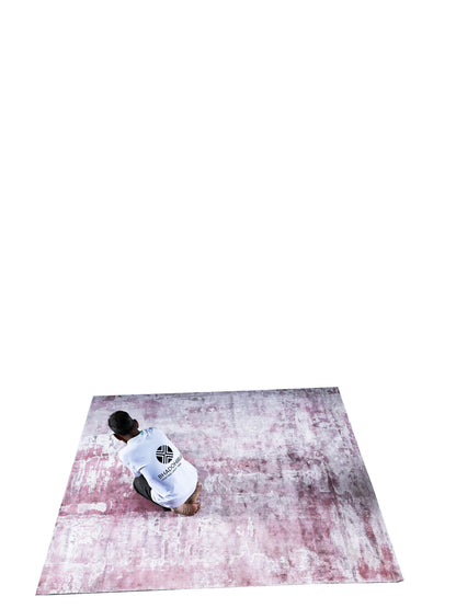 Eatsby Blush Pink Abstract Hand Tufted Viscose Rug