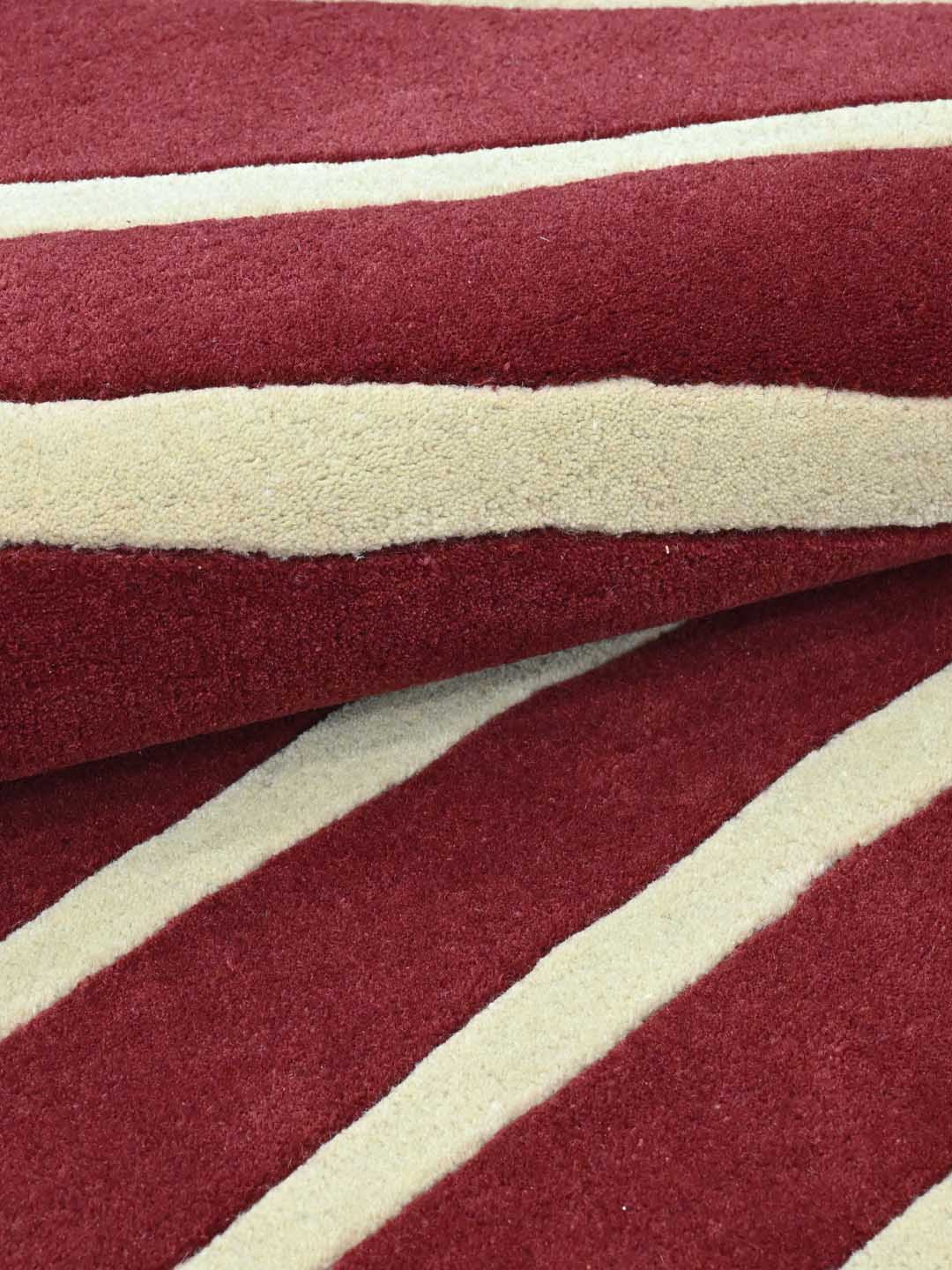 Crimson Leaf Hand Tufted Wool Rug