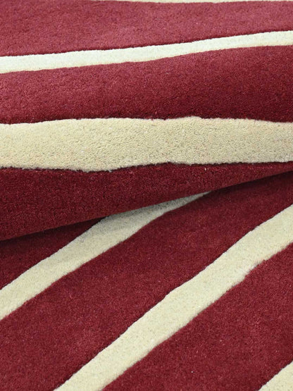 Crimson Leaf Hand Tufted Wool Rug