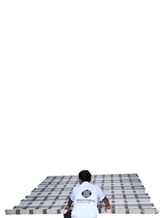 Floring Grey Handloom Wool Rug