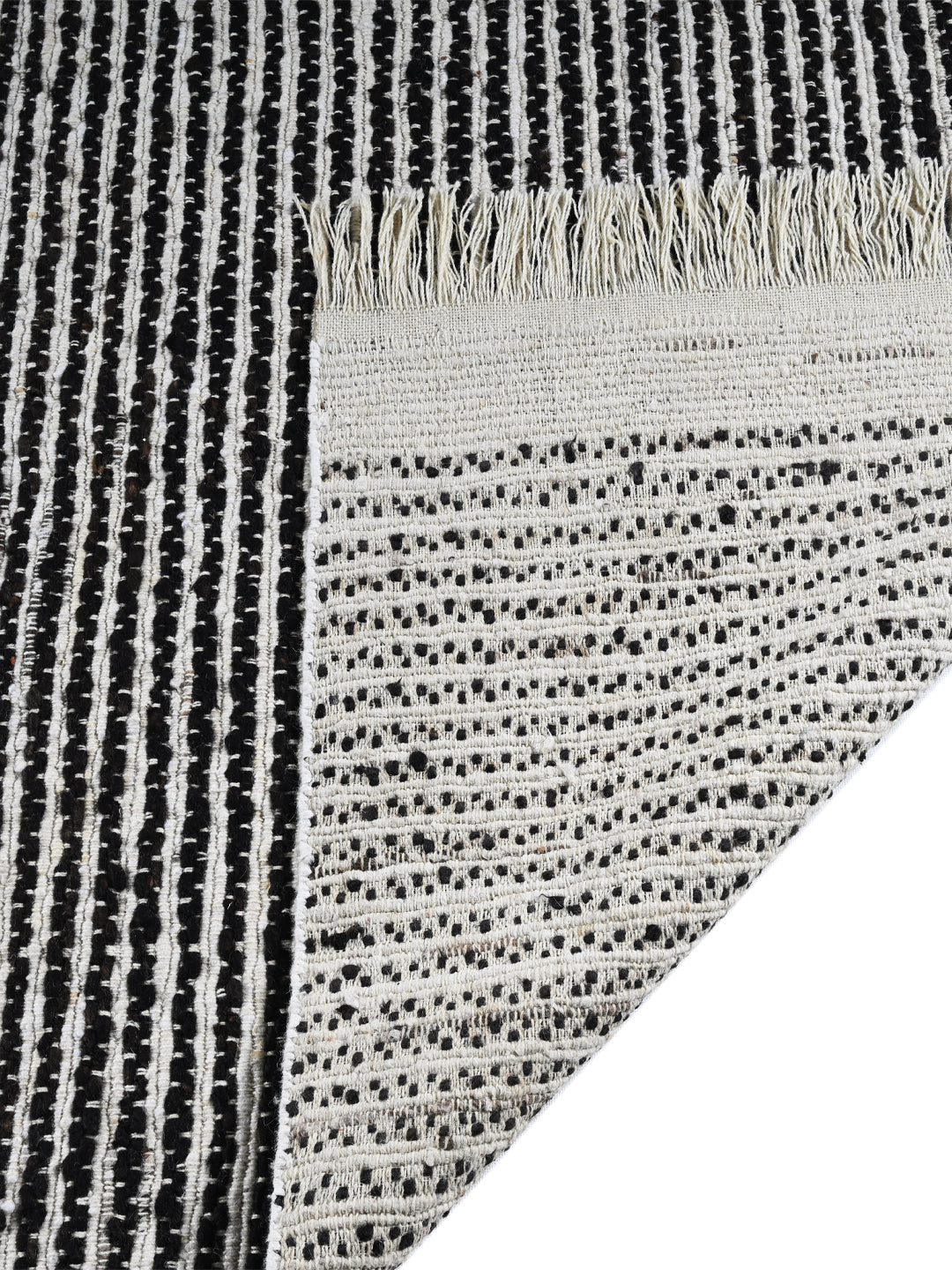 Black & White Hand Woven Jute Rug