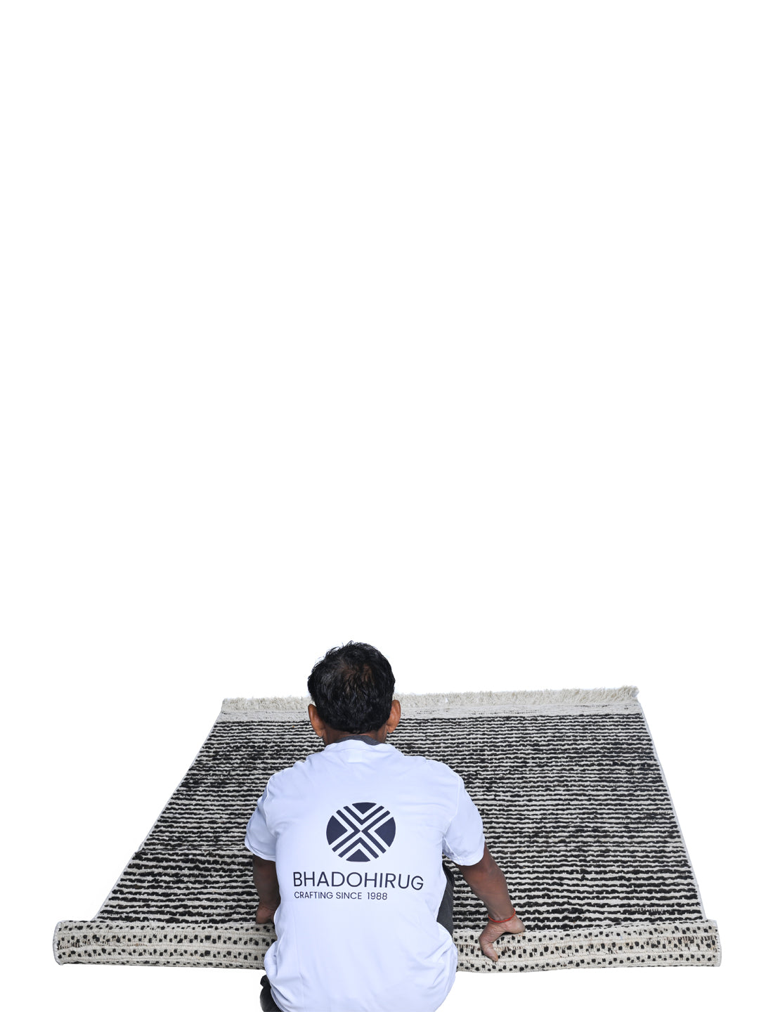 Black & White Hand Woven Jute Rug