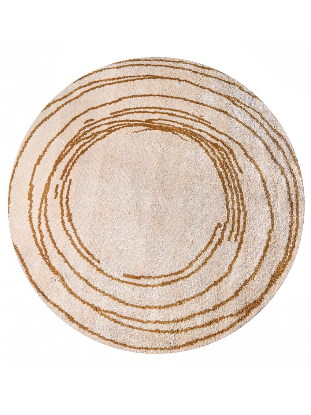 hand knotted round rug made with NZ wool