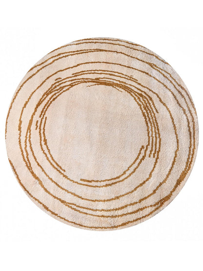 hand knotted round rug made with NZ wool