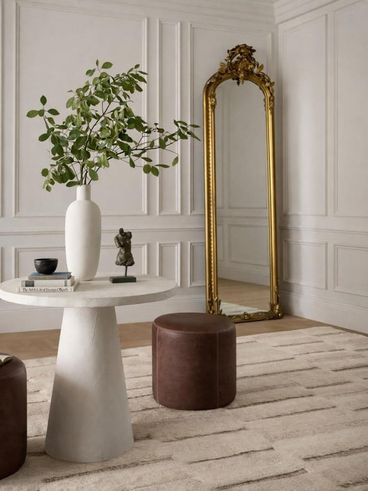 hand knotted wool rug in living area