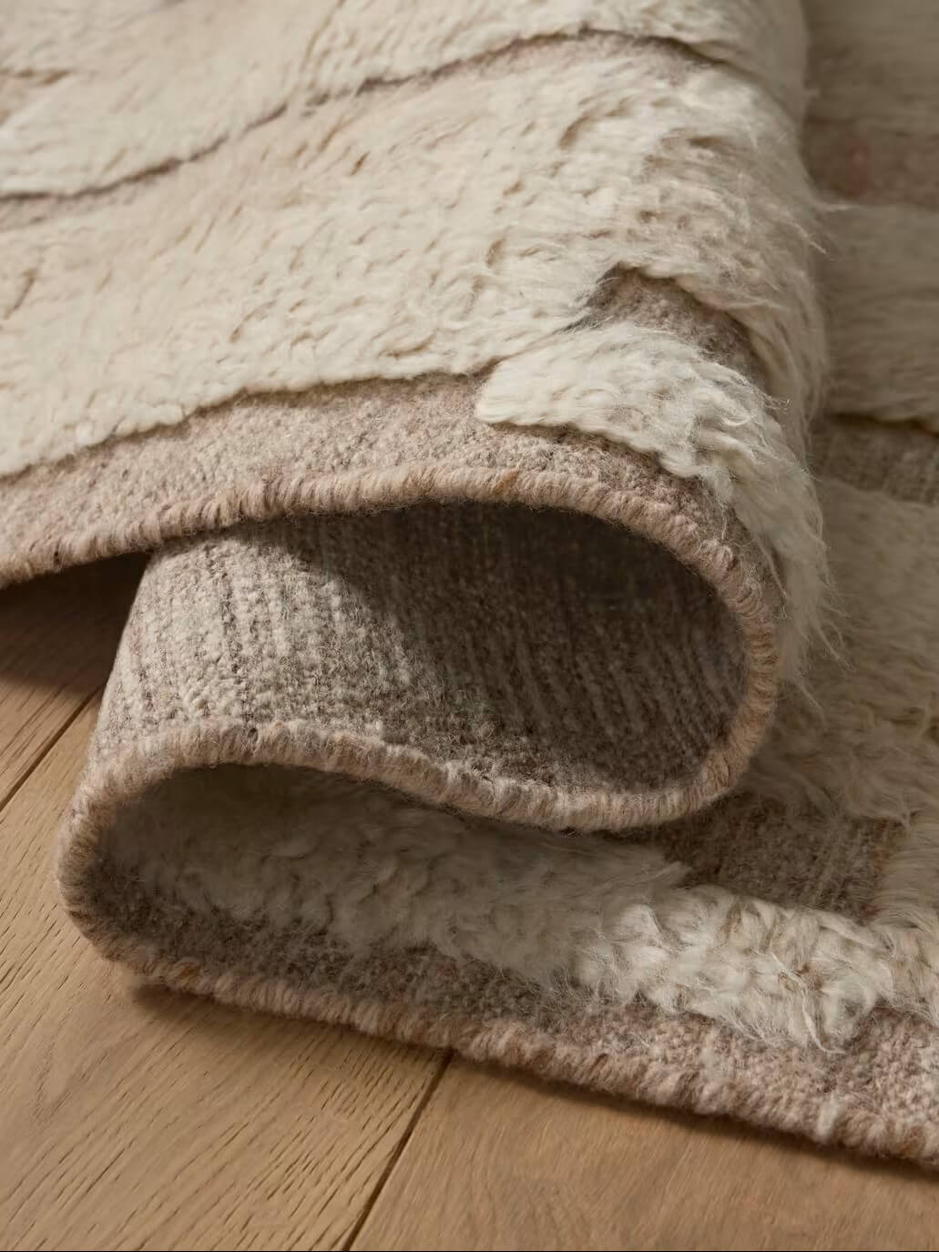 hand knotted wool rug pile height